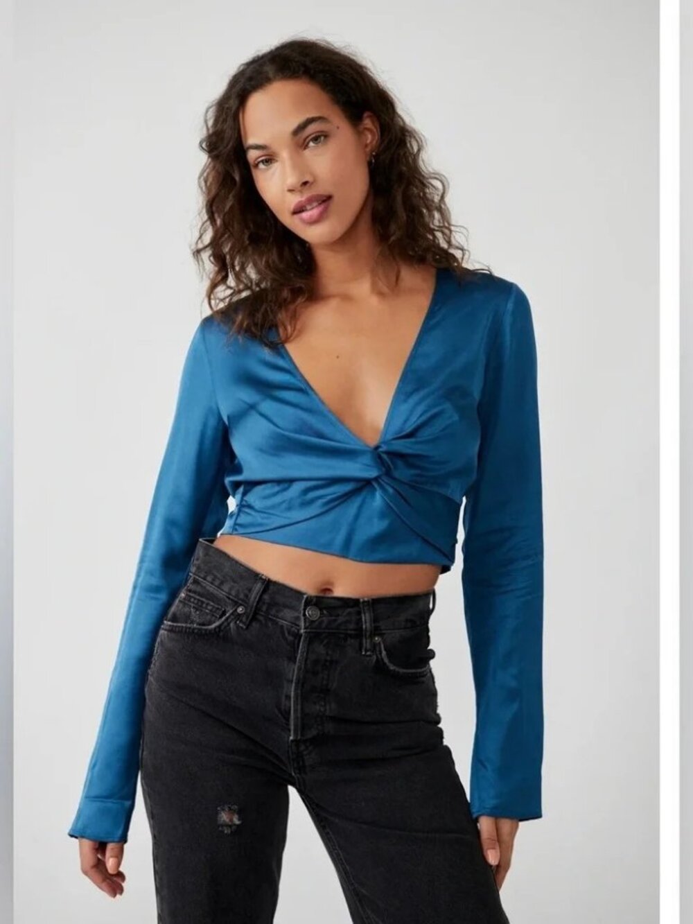 Free People Miraya Top in Corsair/Teal Blue ** Size Medium